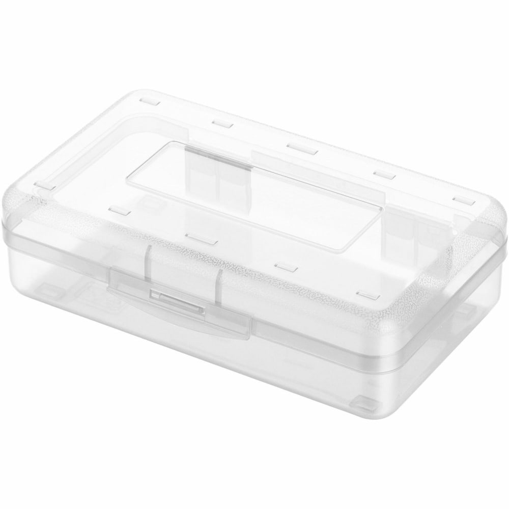 Business Source Carrying Case Pencil, Writing Utensils, Supplies - Clear - Polypropylene Body - 2.4in Height x 8.1in Width x 4.7in Depth - 1 Each MPN:49272