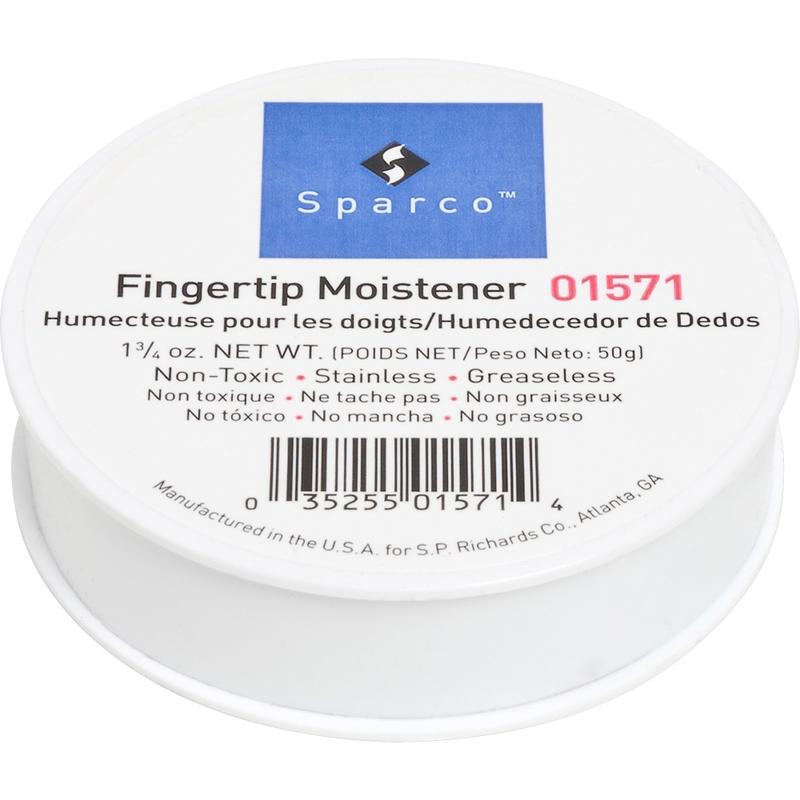 Sparco 1 3/4 Ounce Fingertip Moistener - Non-slip, Greaseless, Stainingless, Odorless - 1.75 oz - White MPN:01571