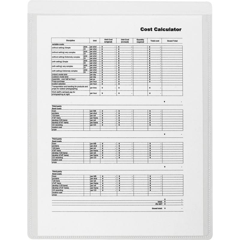 Business Source Self-Adhesive Shop Ticket Holders, 8.5inH x 11inW, Vinyl, Clear, 50 / Box MPN:16466