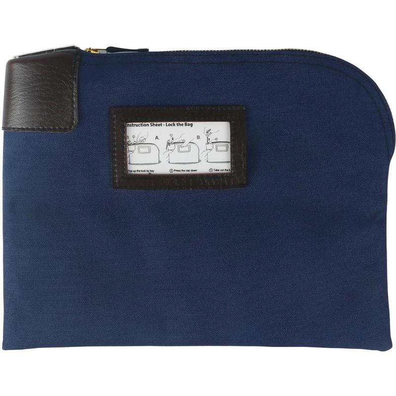 Sparco Locking Currency Bag - 11in Length x 8.50in Width - Navy - Coin, Currency, Document - 1 Pack MPN:02868