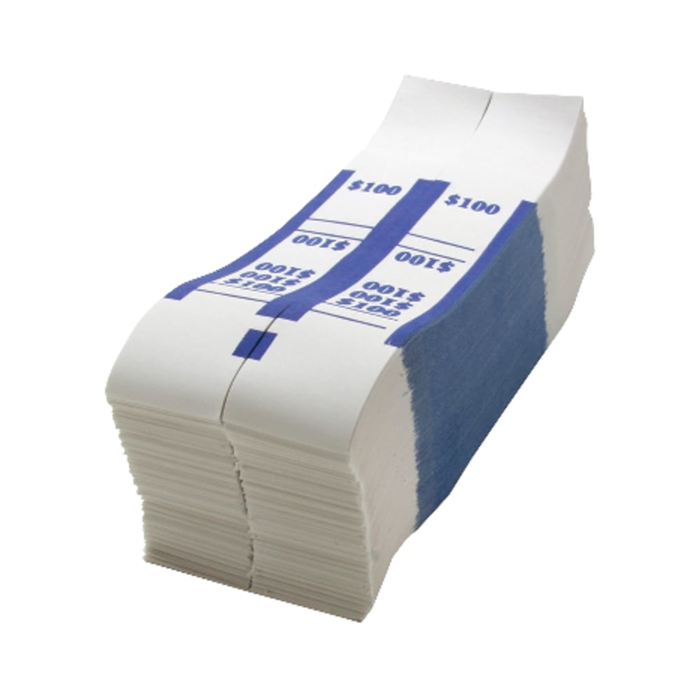 Sparco Kraft Paper ABA Bill Straps, $100, Blue/White, Box Of 1, 000 MPN:BS100WK