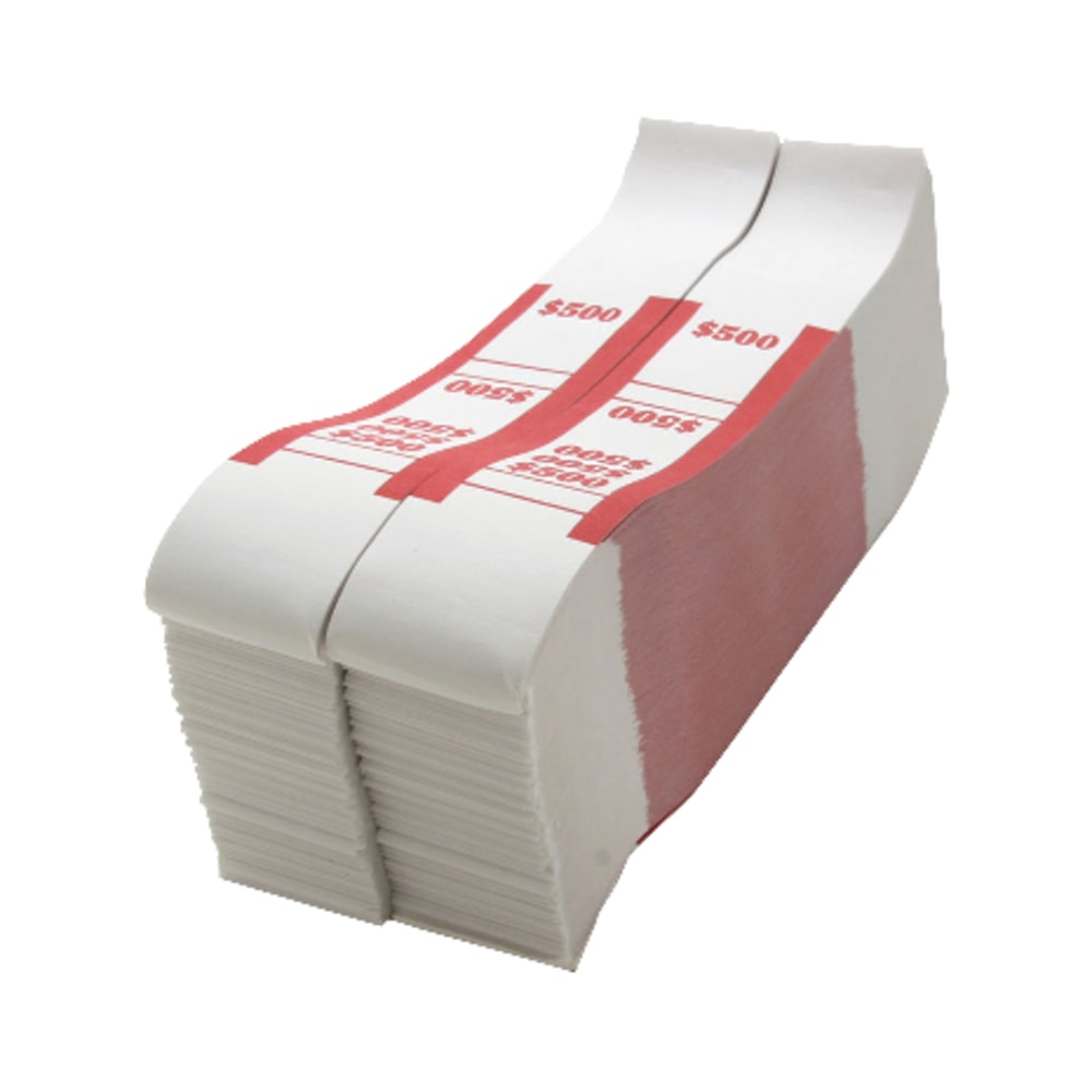 Sparco White Kraft ABA Bill Straps, $500, Red/White, Box Of 1, 000 MPN:BS500WK