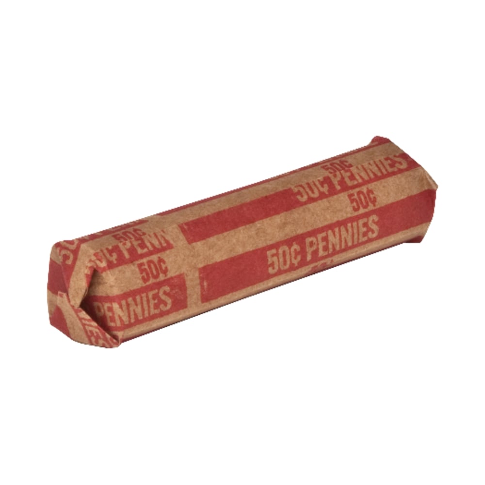 Sparco Flat Coin Wrappers - 1000 Wraps Total $0.50 in 50 Coins of 1cents Denomination - 60 lb Paper Weight - Kraft - Red MPN:TCW01