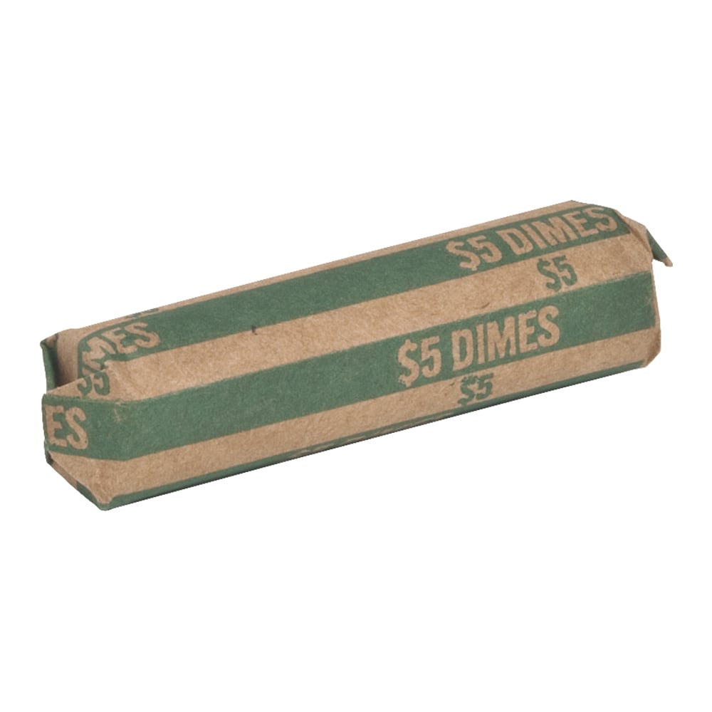 Sparco Flat Coin Wrappers - $5.0 in 50 Coins of 10cents Denomination - 60 lb Paper Weight - Kraft - Green, 1000/Pack MPN:TCW10
