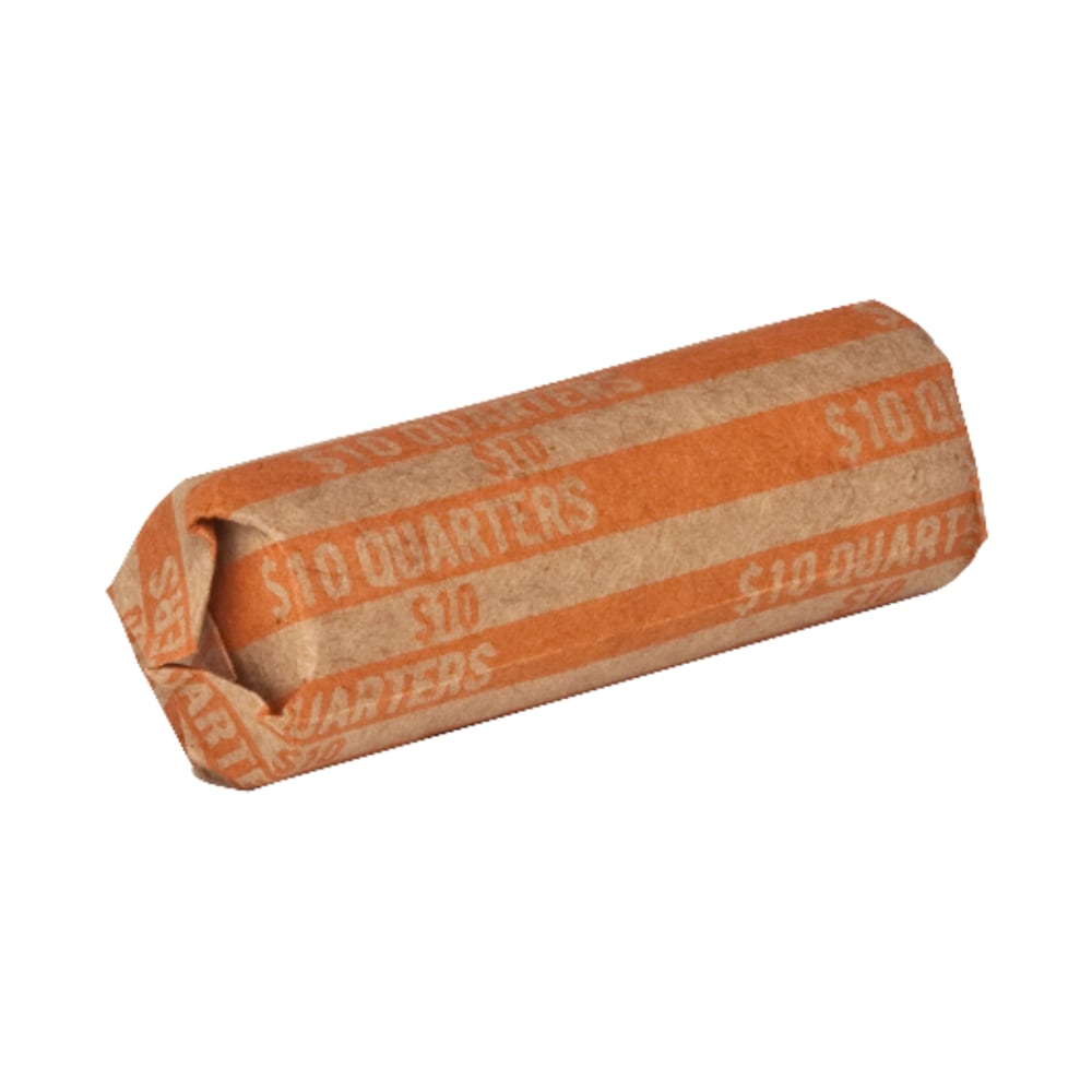 Sparco Flat Coin Wrappers - $10 in 40 Coins of 25cents Denomination - 60 lb Paper Weight - Kraft - Orange, 1000/Pack MPN:TCW25