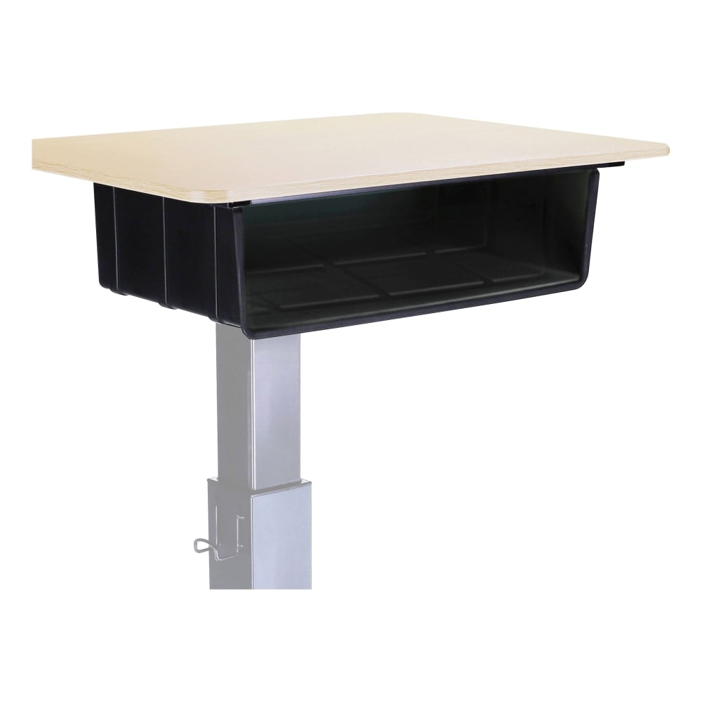 Lorell Large Book Box For Sit-To-Stand School Desk, 5inH x 20inW x 15inD, Black MPN:00077
