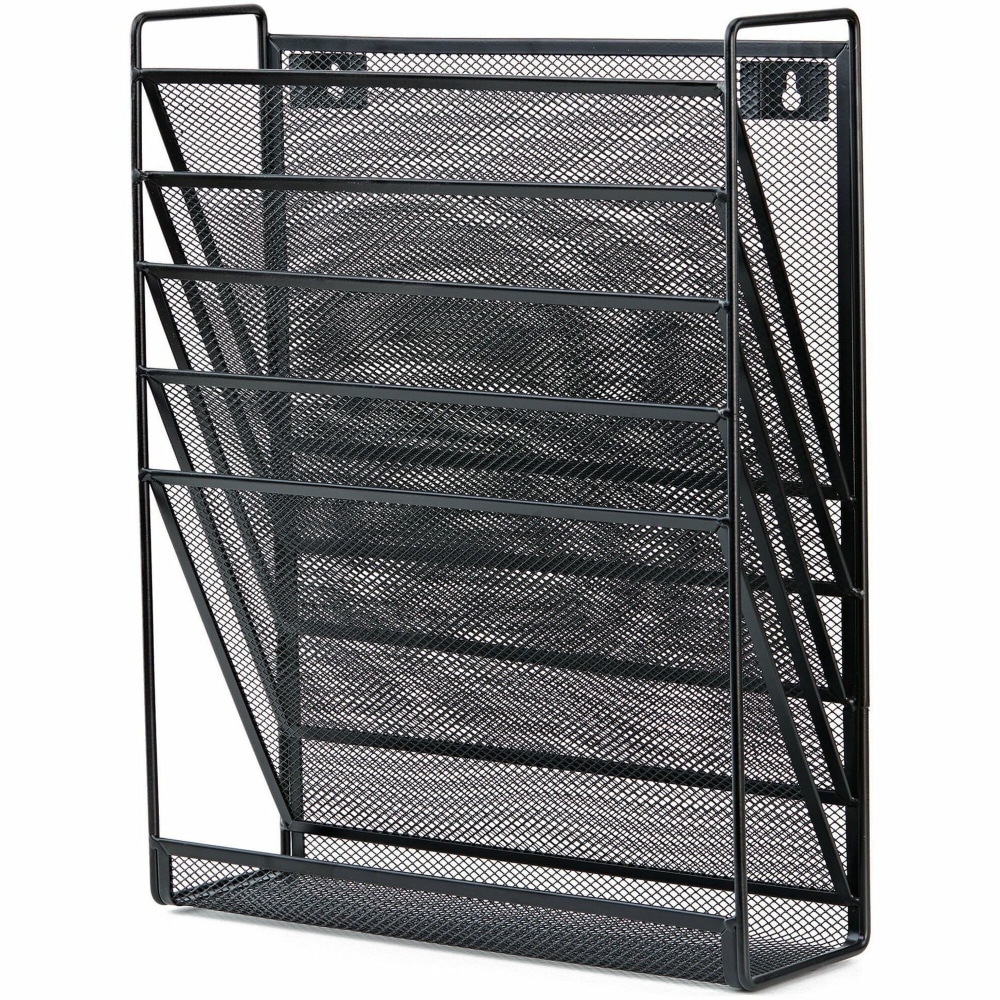 Lorell 5-Pocket Wall File - 5 Pocket(s) - Black - Steel Mesh - 1 Each MPN:95280