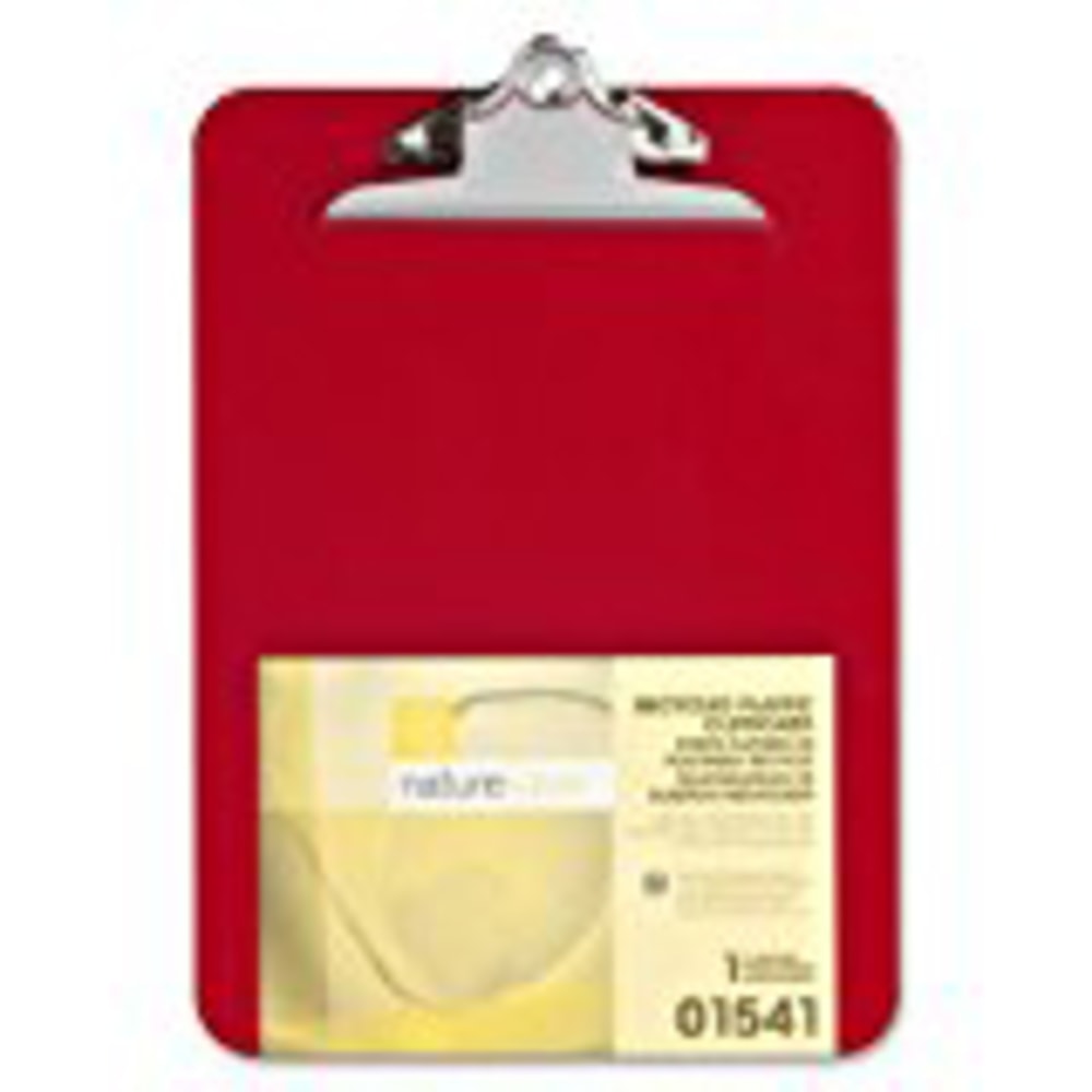 Nature Saver Plastic Clipboards, 9in x 12in, 100% Recycled, Red MPN:01541