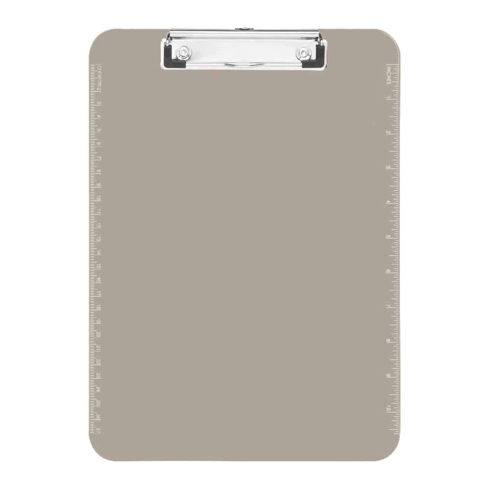 Sparco Plastic Clipboard With Flat Clip, 8 1/2in x 11in, Smoke (Min Order Qty 13) MPN:01870