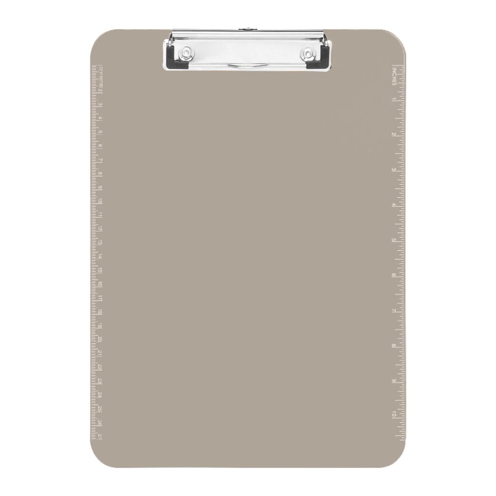 Sparco Plastic Clipboard With Flat Clip, 8 1/2in x 11in, Smoke MPN:01870
