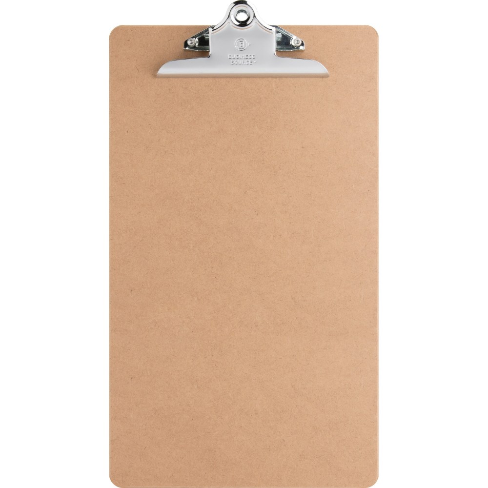 Business Source Hardboard Clipboard - 9in x 15 1/2in Sheet Size - Hardboard - Brown - 1 Each MPN:28554