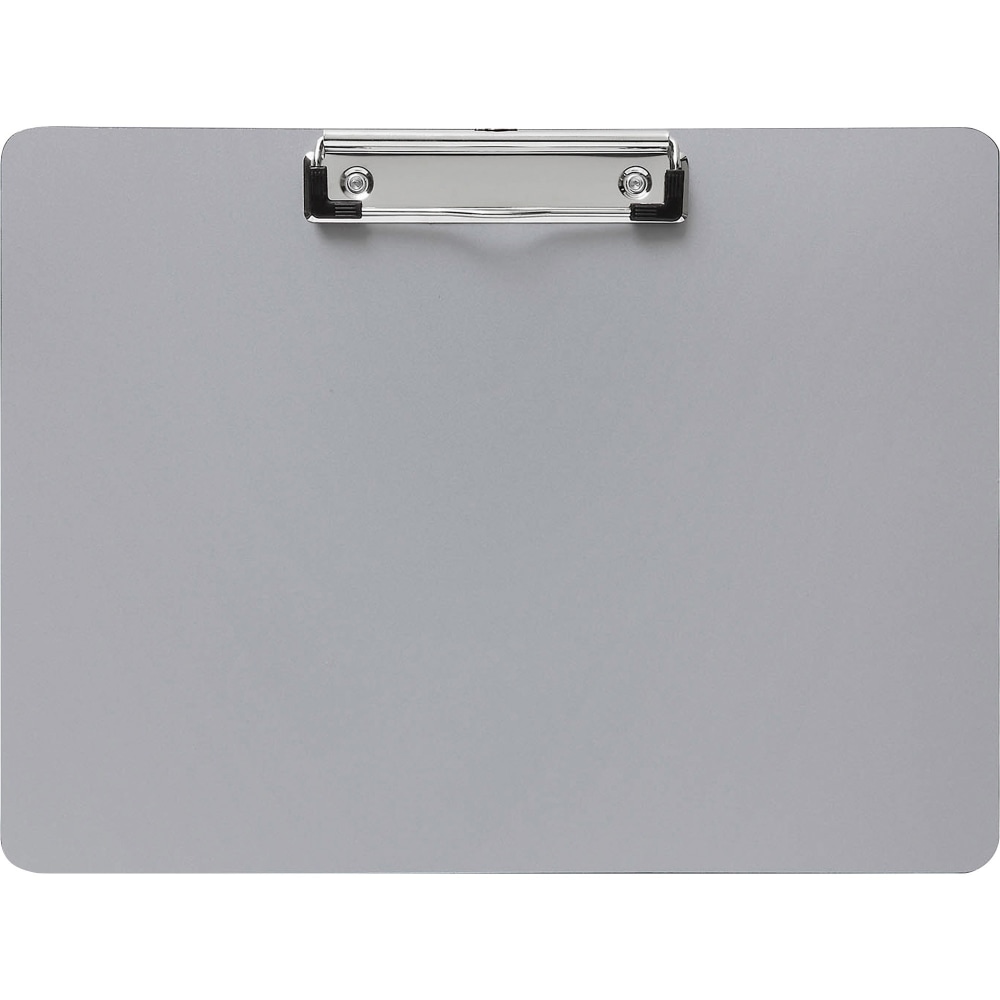 Business Source Landscape Plastic Clipboard - 8 1/2in x 11in Sheet Size - Plastic - Silver - 1 Each MPN:49266