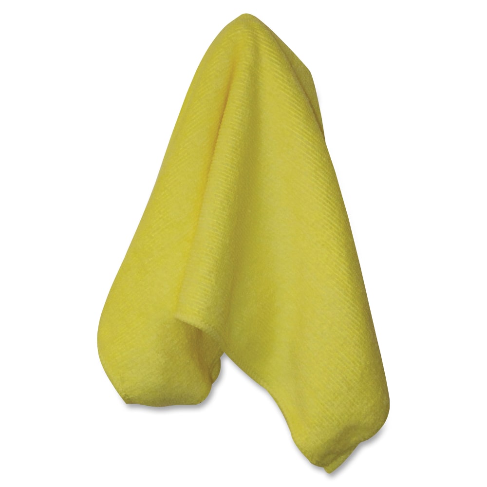 Genuine Joe General-purpose Microfiber Cloth - For General Purpose - 16in Lx16in W - Durable - Yellow - 12/Bag - 15/Carton - 85106CT MPN:85106CT