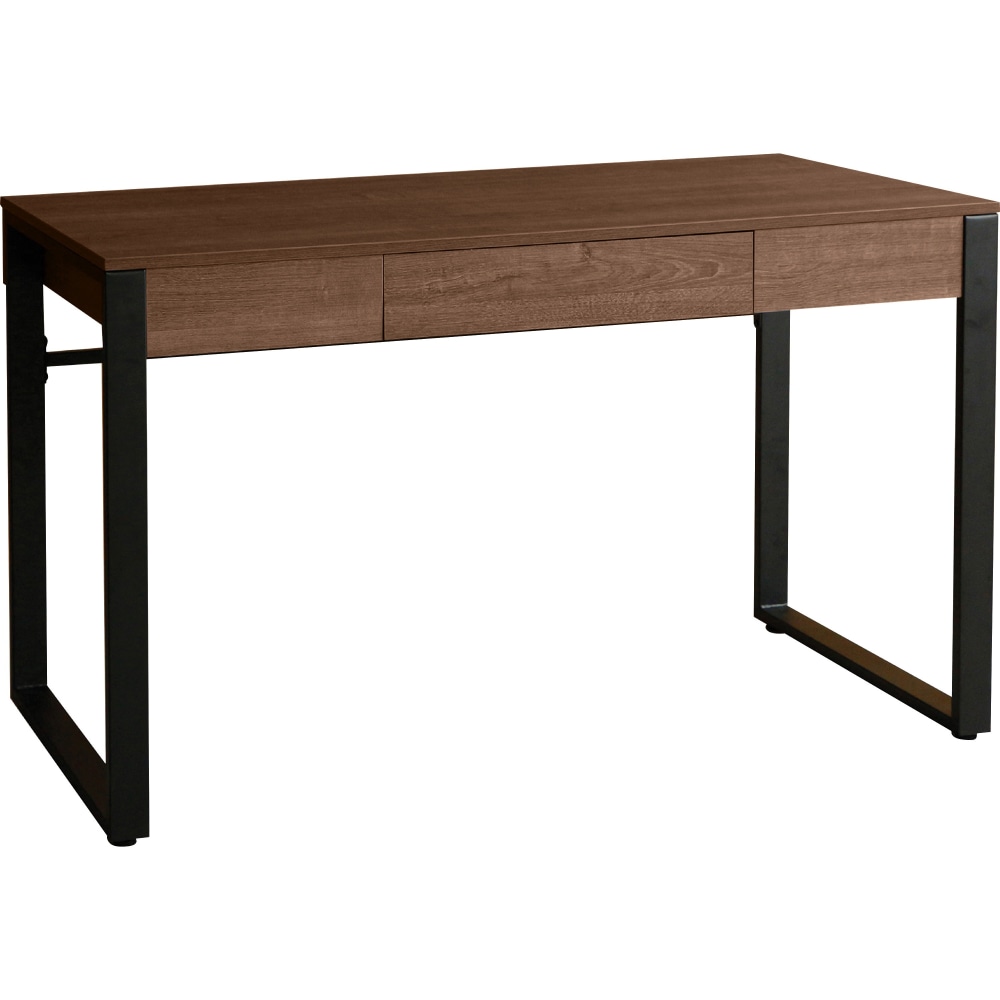 Lorell SOHO Desk with Center Drawer, 30inH x 47inW x 23.5inD, 1, Band Edge, Walnut MPN:97617