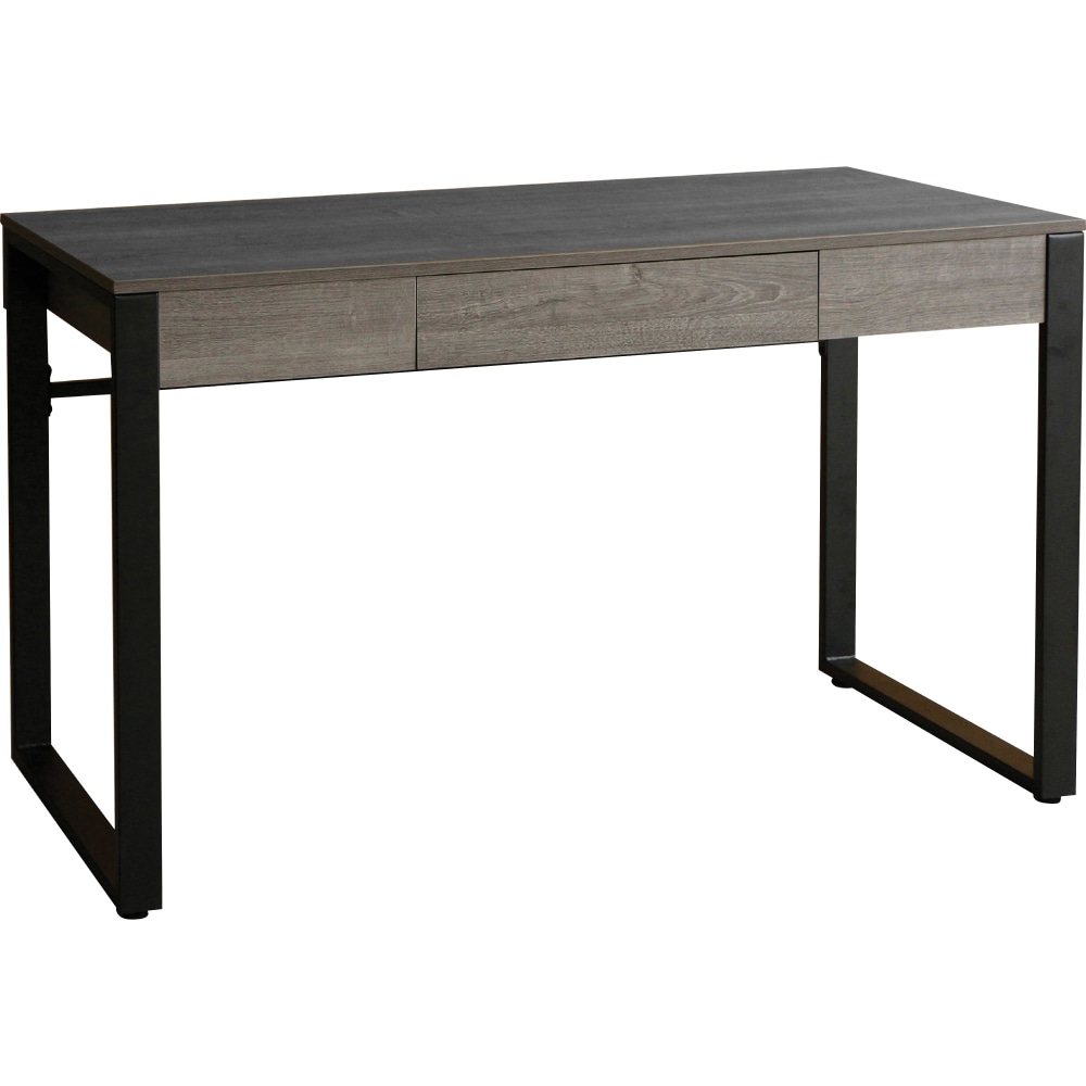 Lorell SOHO Desk with Center Drawer, 30inH x 47inW x 23.5inD, 1, Band Edge, Charcoal MPN:97618