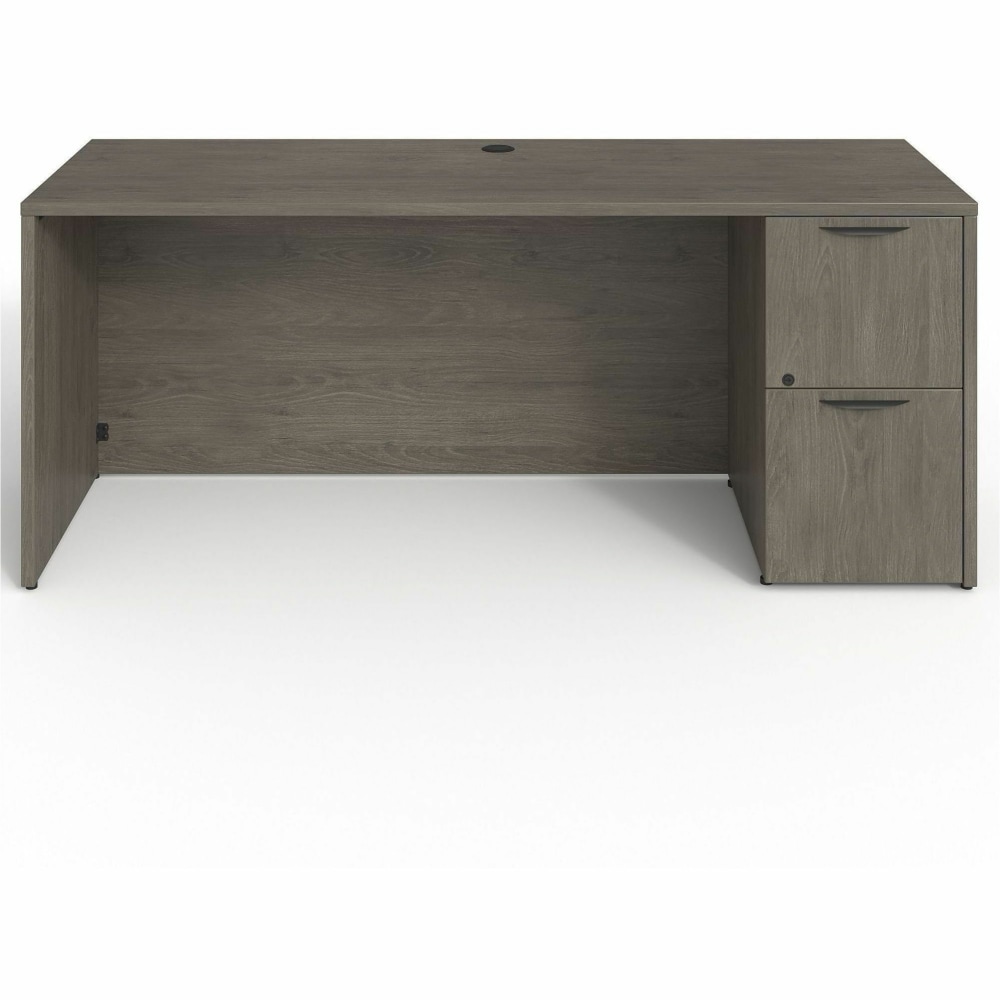Lorell Prominence 2.0 72inW x 24inD Right-Pedestal Computer Desk, Gray Elm MPN:PC2472RGE