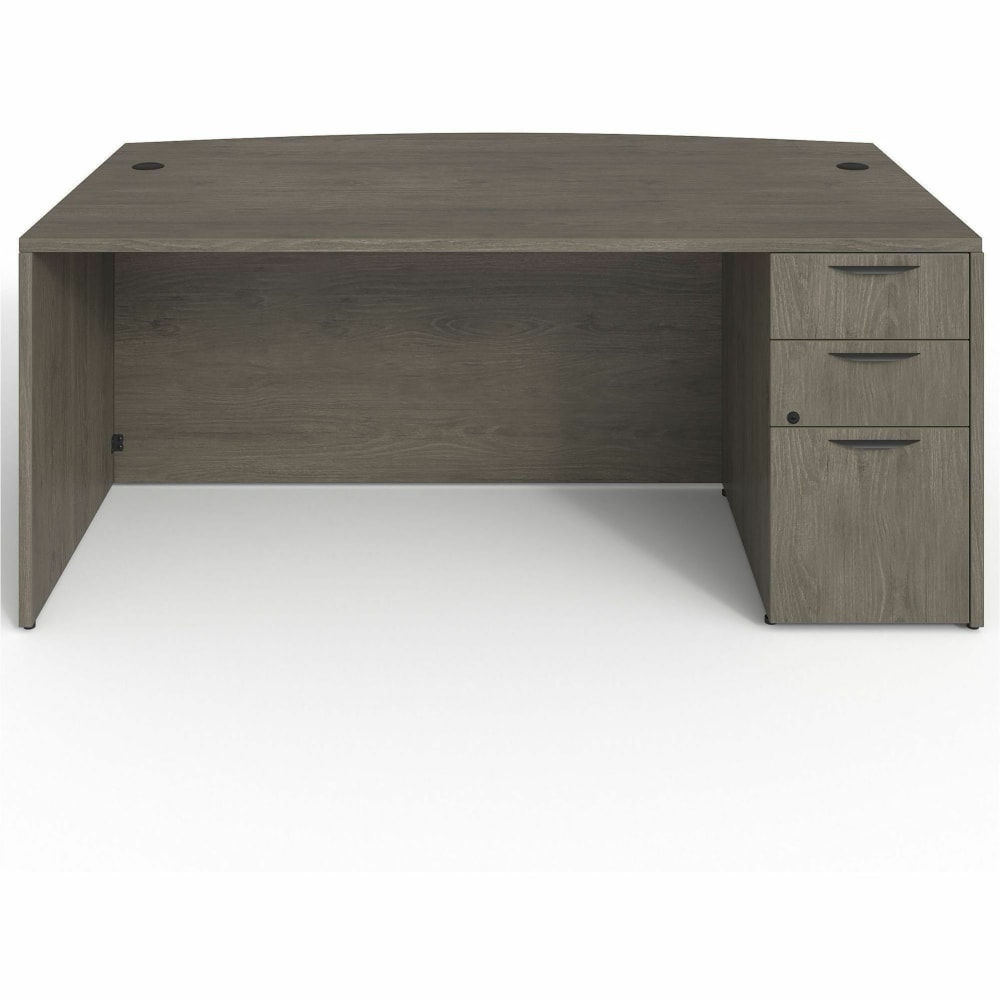 Lorell Prominence 2.0 72inW x 24inD Left-Pedestal Computer Desk, Gray Elm MPN:PD4272LSPBGE