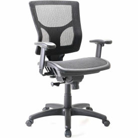 Lorell® Conjure Mesh Office Chair with Adjustable Arms Fabric Black LLR62014