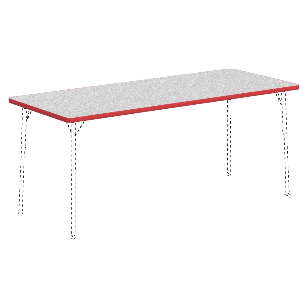 Lorell Classroom Rectangular Activity Table Top, 72inW x 30inD, Gray Nebula/Red MPN:99921