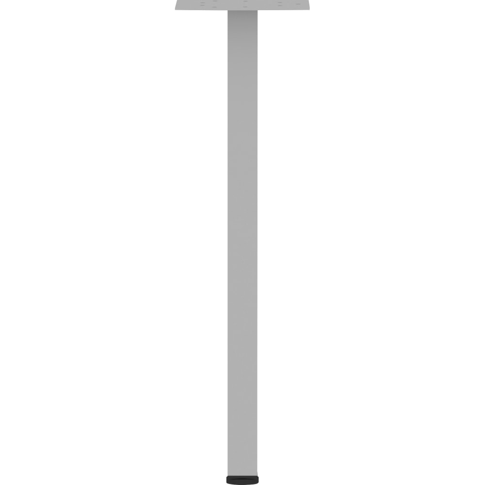 Lorell Relevance Series Offset Square Leg Table Base, 28-1/2inH x 7-7/8inW x 7-7/8inD, Silver MPN:LLR16250