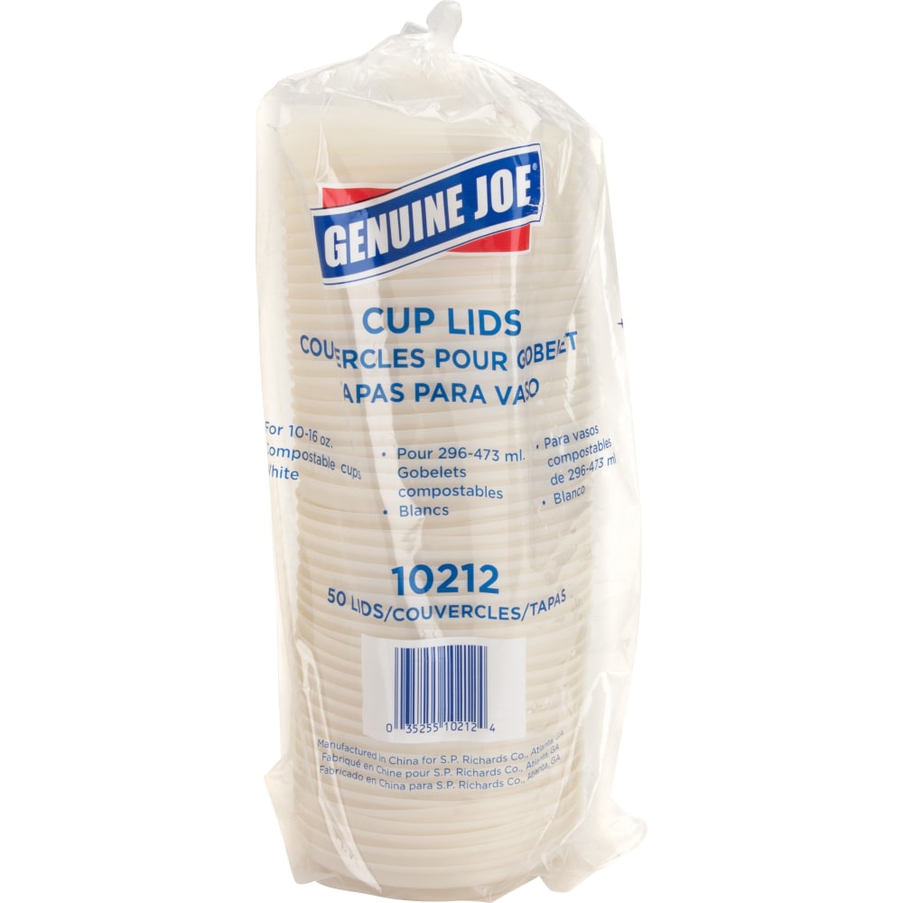 Genuine Joe Vented Hot Cup Lid - Polystyrene - White - 50 / Pack MPN:10212