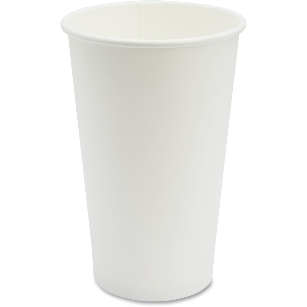 Genuine Joe Disposable Hot Cup - 50 - 16 fl oz - 1000 / Carton - White - Coffee, Hot Drink MPN:19050CT
