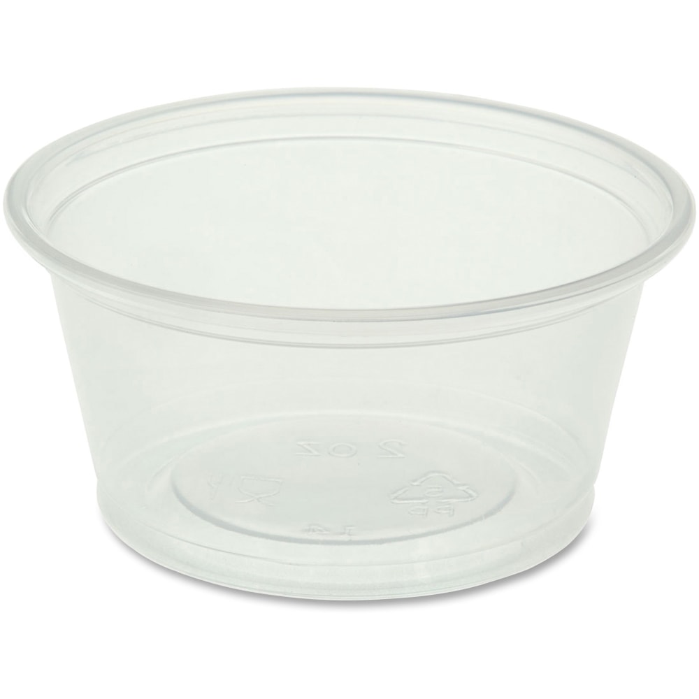 Genuine Joe 2 oz Portion Cups - 2 fl oz - Clear - Polystyrene - Beverage, Sauce - 50/Bag - 50 / Carton MPN:19062