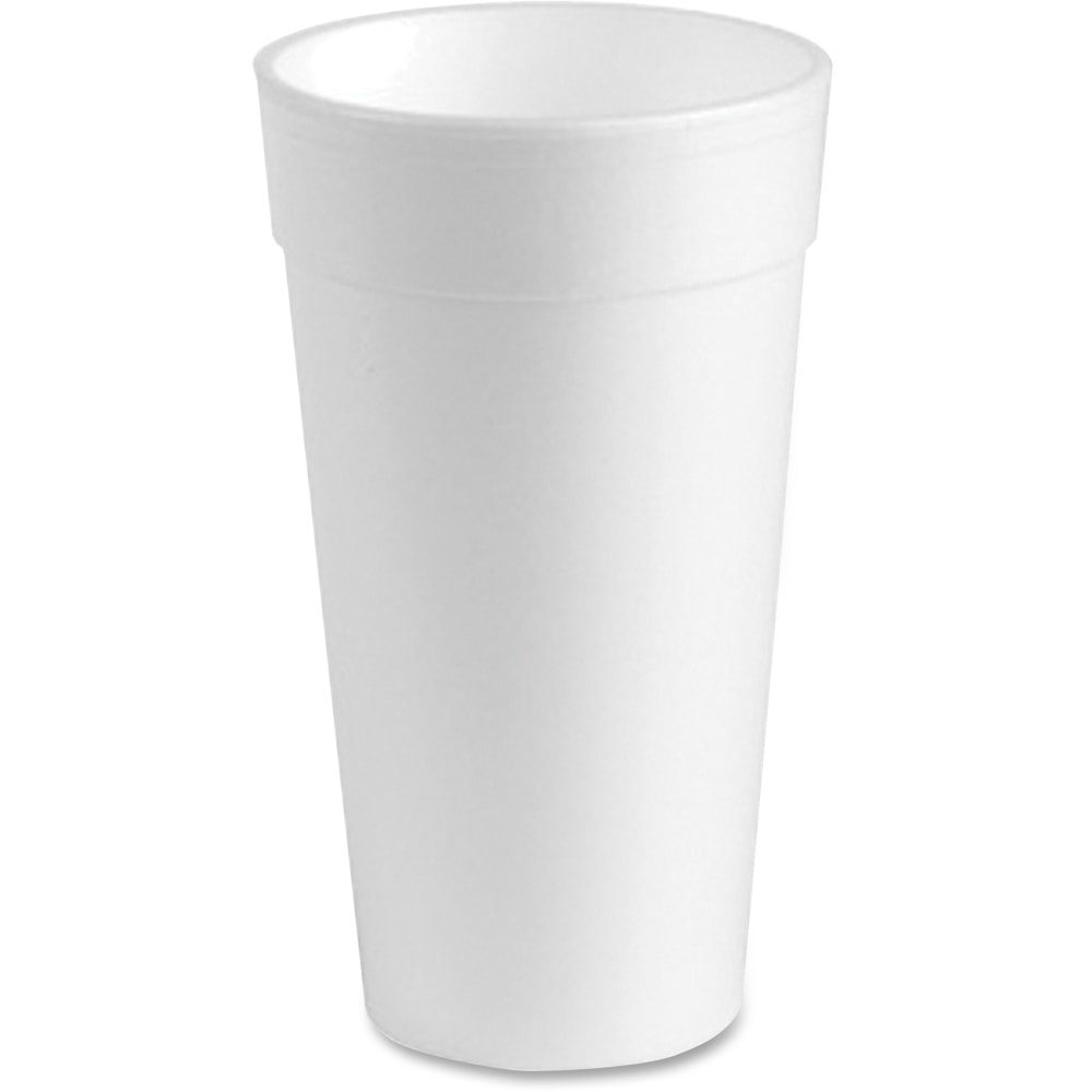 Genuine Joe 24 oz Foam Cups - 24 fl oz - White - Styrofoam - Hot Drink, Cold Drink - 300 / Carton MPN:25251