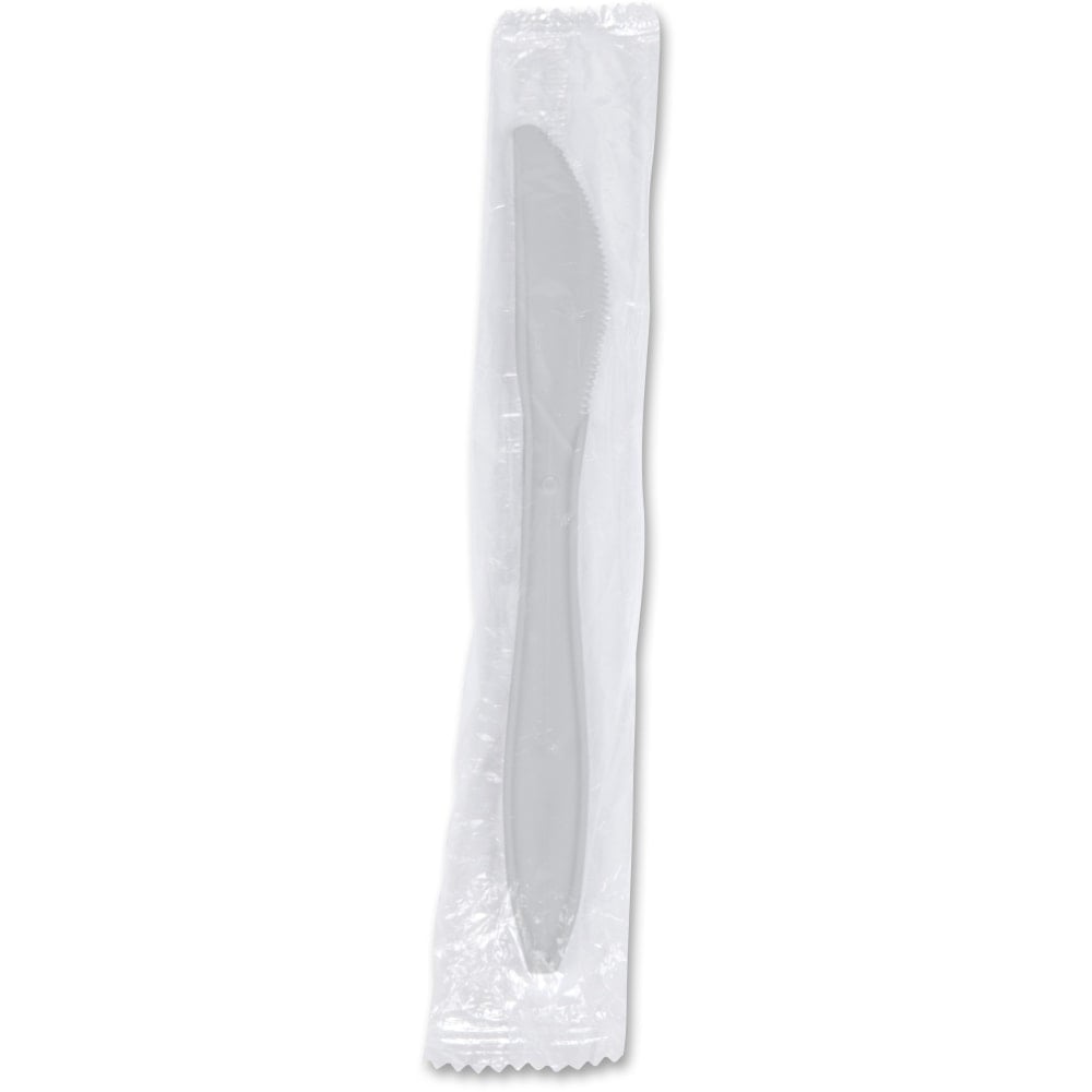 Genuine Joe Individually Wrapped Knife - 1 Piece(s) - Knife - 1 x Knife - Disposable - Polypropylene - White - 1000/Carton MPN:20006