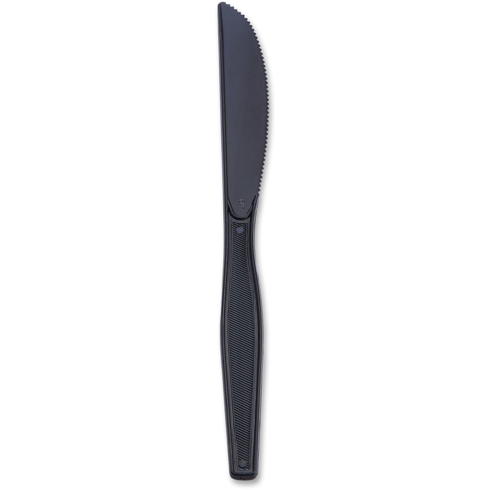 Genuine Joe Heavyweight Knife - 1 Piece(s) - Knife - 1 x Knife - Disposable - Textured - Black - 1000/Carton MPN:30404
