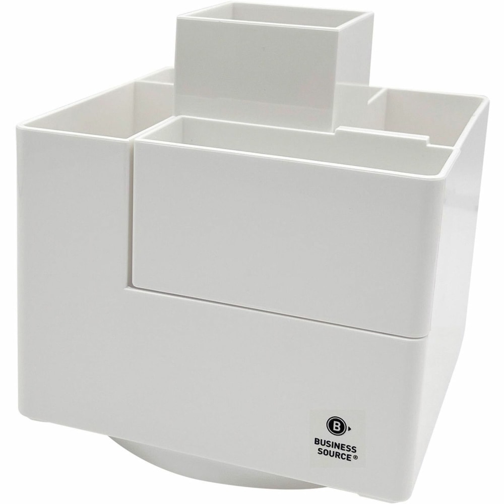 Business Source Modular Rotatable Pen Cup - 6 Compartment(s) - 5.10inx4.70inx 4.70in Depth - Modular, Sturdy, Durable - 11878 MPN:11878