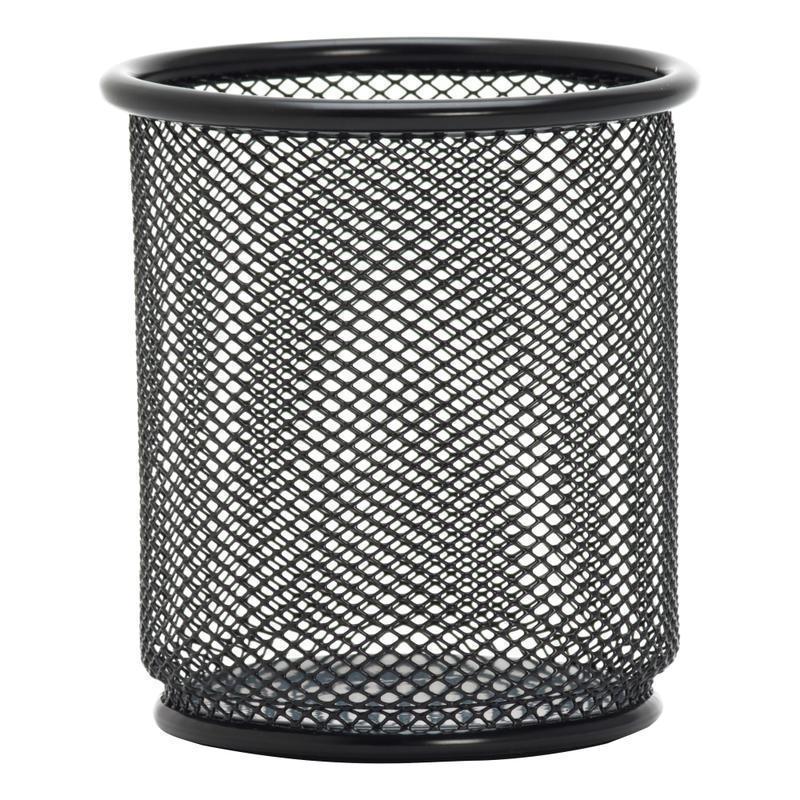 Lorell Mesh Pencil Cups, 3-1/2inH x 3-7/8inW x 3-7/8inD, Black, Box Of 6 Pencil Cups MPN:LLR84149BX