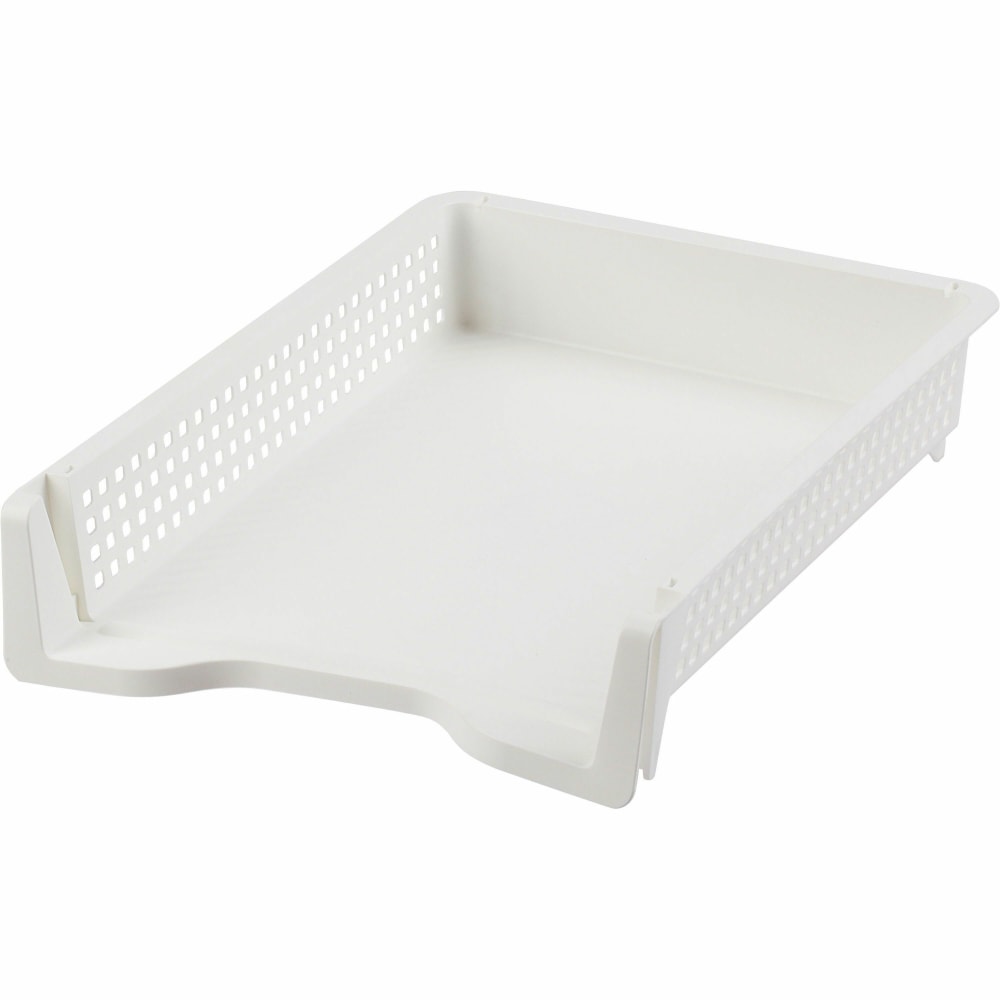 Business Source Stackable Letter Tray - Stackable, Front Loading - Black - Plastic - 1 Each MPN:42570