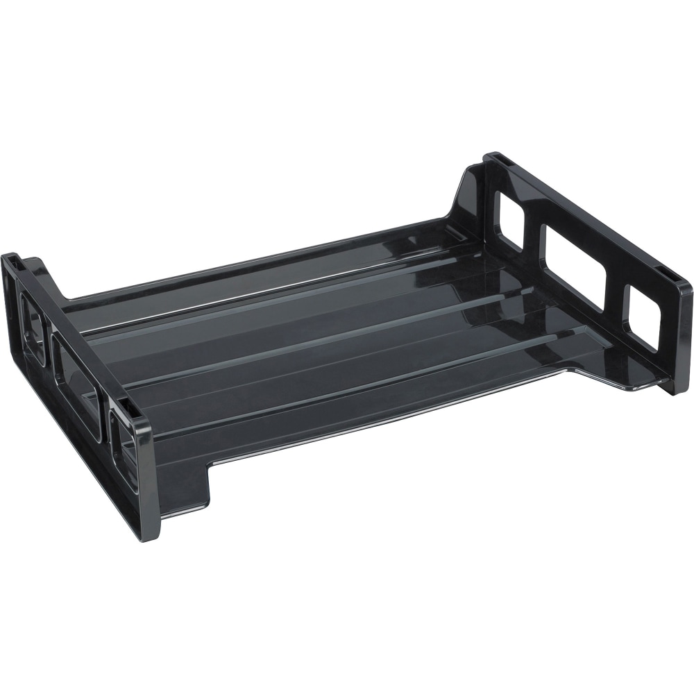 Business Source Side-loading Stackable Letter Trays - Desktop - Stackable - 20% Recycled - Black - 1 Each MPN:42585