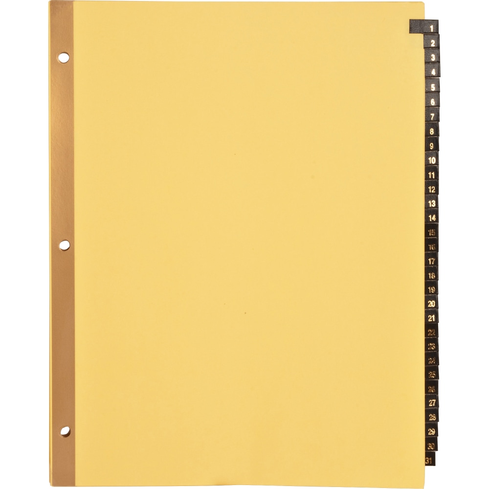 Sparco 30% Recycled Leather Daily Tab Indexes, 8 1/2in x 11in, 1-31, Buff MPN:01182