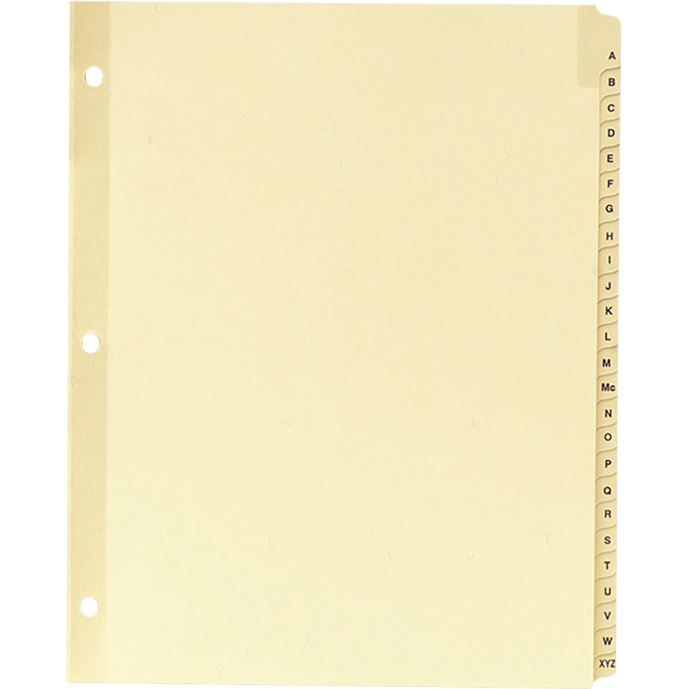 Sparco A-Z Clear Plastic Index Dividers, 8 1/2in x 11in, A-Z, Buff MPN:01806