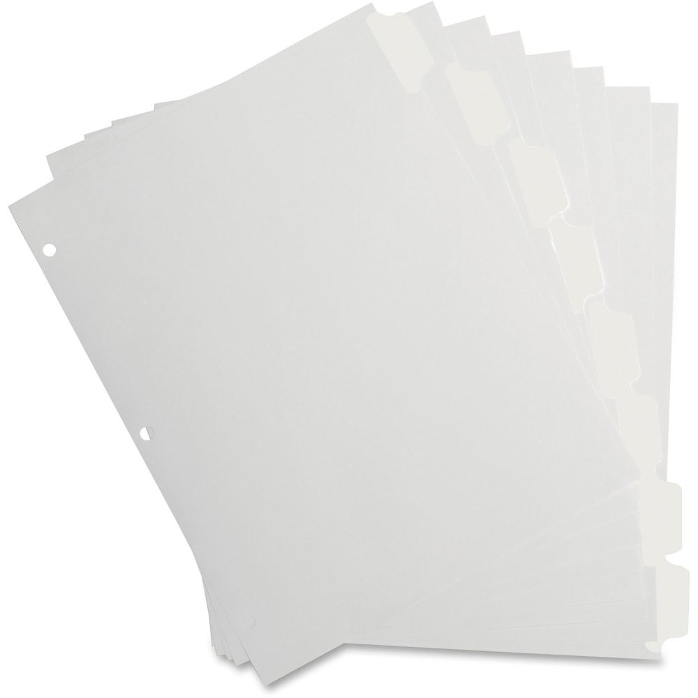 Business Source 8-Tab Indexes, 8-1/2in x 11in, White/Mylar, Set of 8 MPN:20073