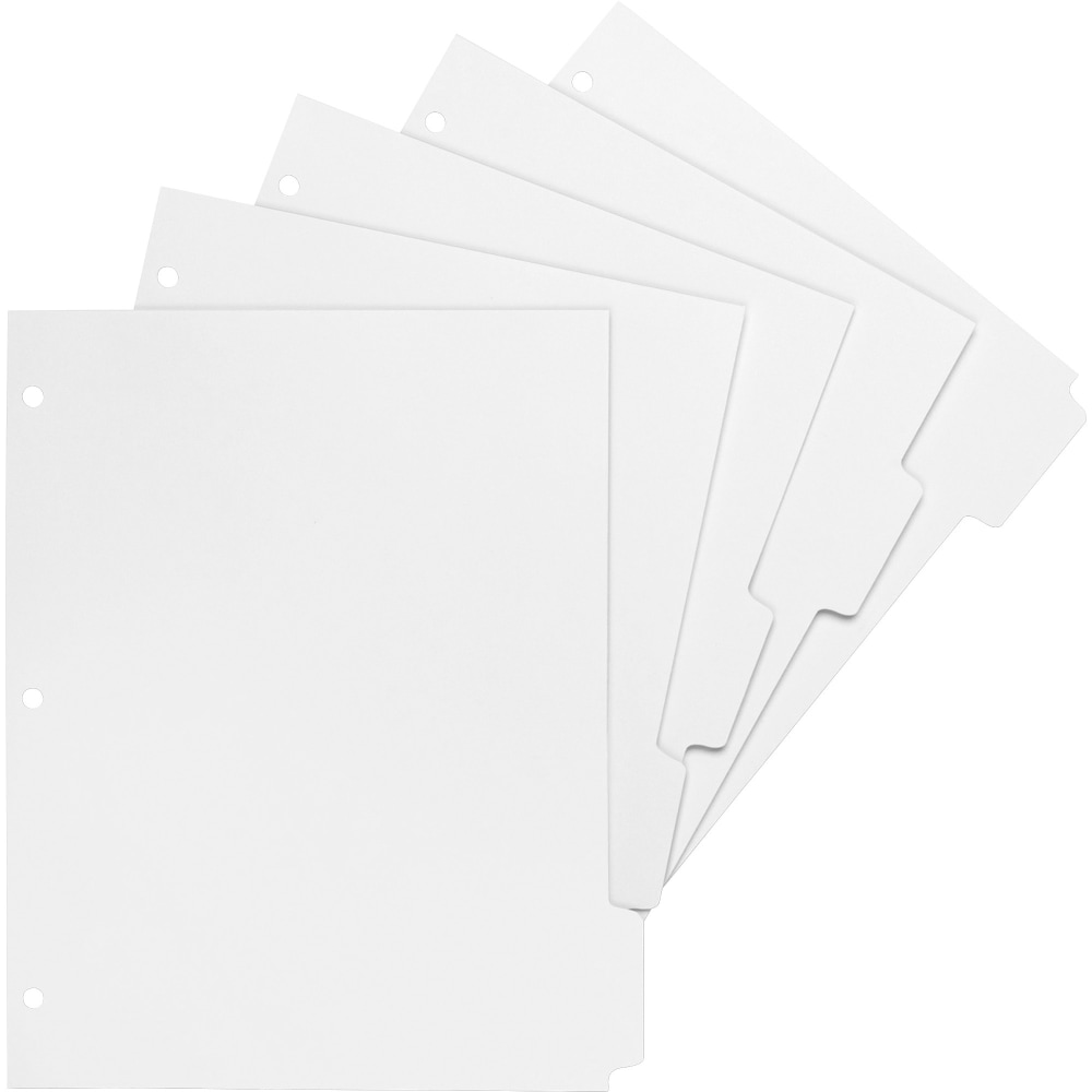 Sparco Print-On Tab Dividers, 3-Hole Punched, White, Box Of 50 MPN:02077
