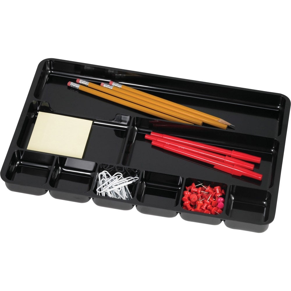 Sparco Plastic 9-Compartment Storage Organizer, 1 4/16in x 14in x 9 6/16in, Black MPN:60006