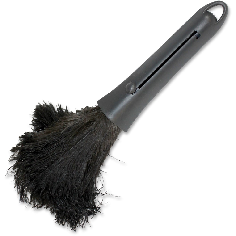 Genuine Joe Retractable Feather Duster - Plastic Handle - 1 Each - Brown (Min Order Qty 4) MPN:90218