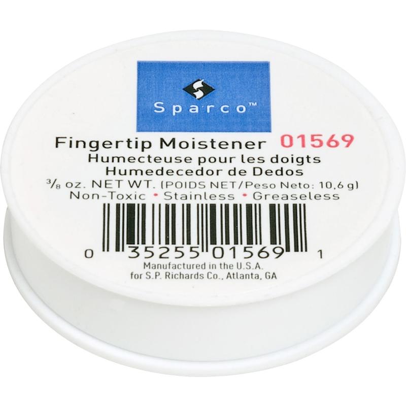 Sparco 3/8 Oz. Greaseless Fingertip Moistener - Odorless, Stainingless, Non-slip, Greaseless - 0.37 oz - White MPN:01569