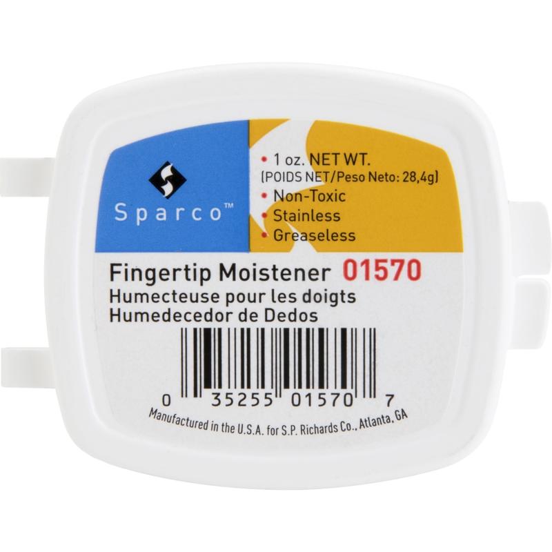 Sparco 1 Oz. Greaseless Fingertip Moistener - Odorless, Greaseless, Stainingless, Non-slip - 1 oz - White MPN:01570
