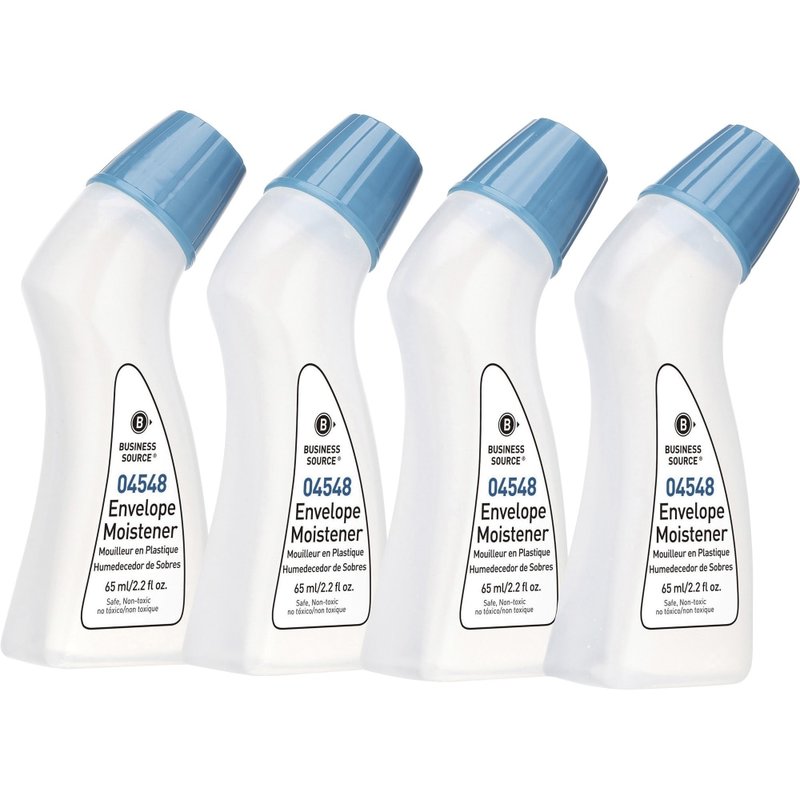 Business Source Envelope Moistener, 2.2 Oz, Blue, Pack Of 4 Bottles MPN:04548