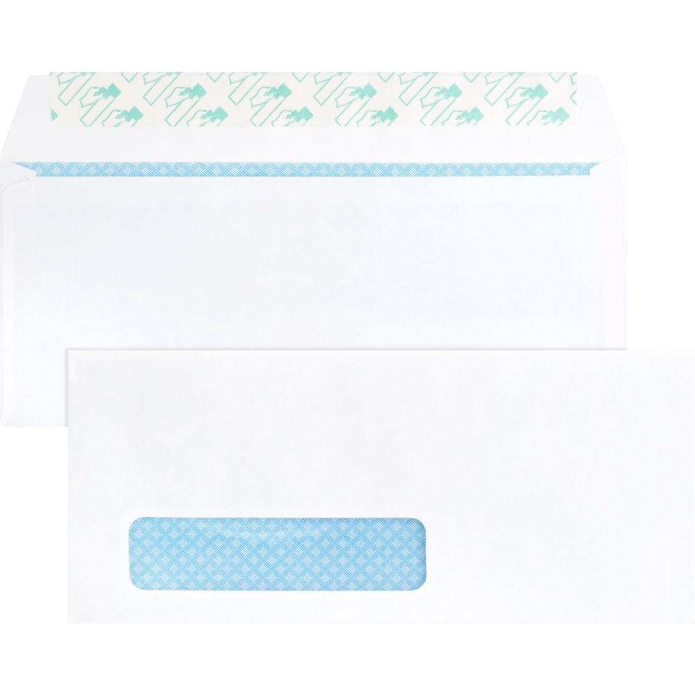 Business Source Security Tint Window Envelopes - Business - #10 - 9 1/2in Width x 4 1/8in Length - Peel & Seal - White - Wove - 500 / Box MPN:16473