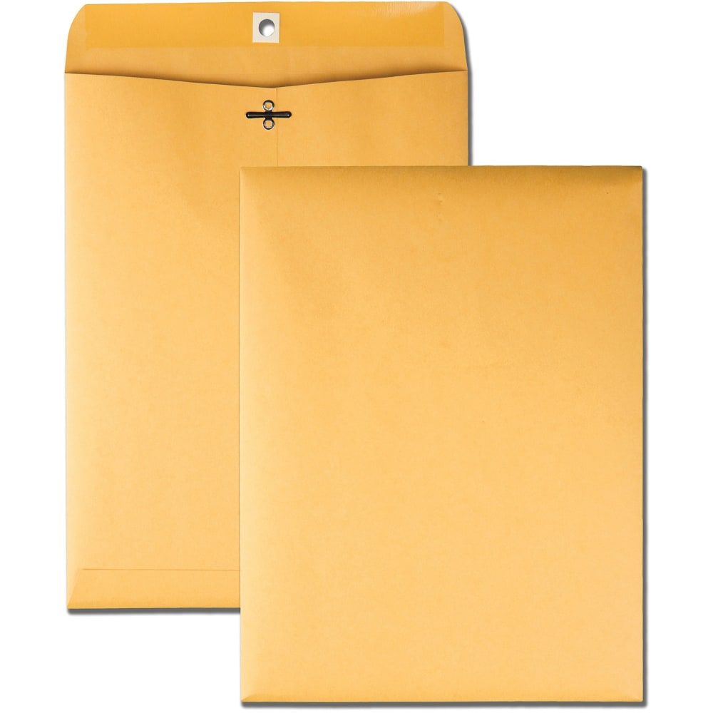 Business Source Heavy-duty Clasp Envelopes - Clasp - #63 - 6 1/2in Width x 9 1/2in Length - 28 lb - Clasp - Kraft - Kraft - 100 / Box MPN:36661