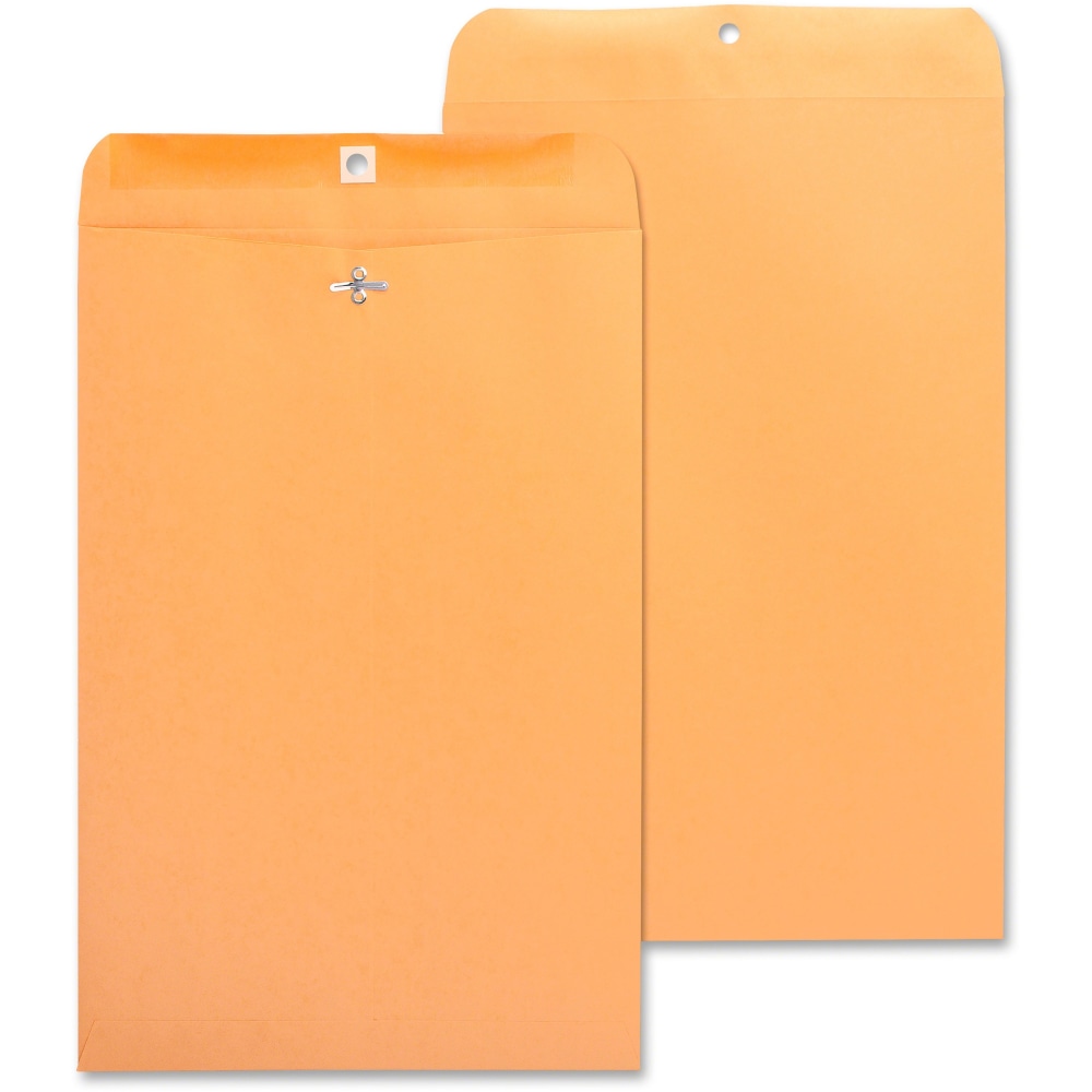 Business Source Heavy-duty Clasp Envelopes - Clasp - #98 - 10in Width x 15in Length - 28 lb - Clasp - Kraft - Kraft - 100 / Box MPN:36666