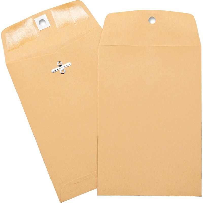 Business Source Heavy-duty Clasp Envelopes - Clasp - #35 - 5in Width x 7 1/2in Length - 28 lb - Clasp - Brown Kraft - Kraft - 1 Box MPN:36672