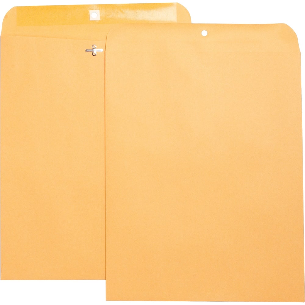 Business Source Heavy-duty Clasp Envelopes - Clasp - #105 - 11 1/2in Width x 14 1/2in Length - 28 lb - Clasp - Brown Kraft - Kraft - 1 Box MPN:36675