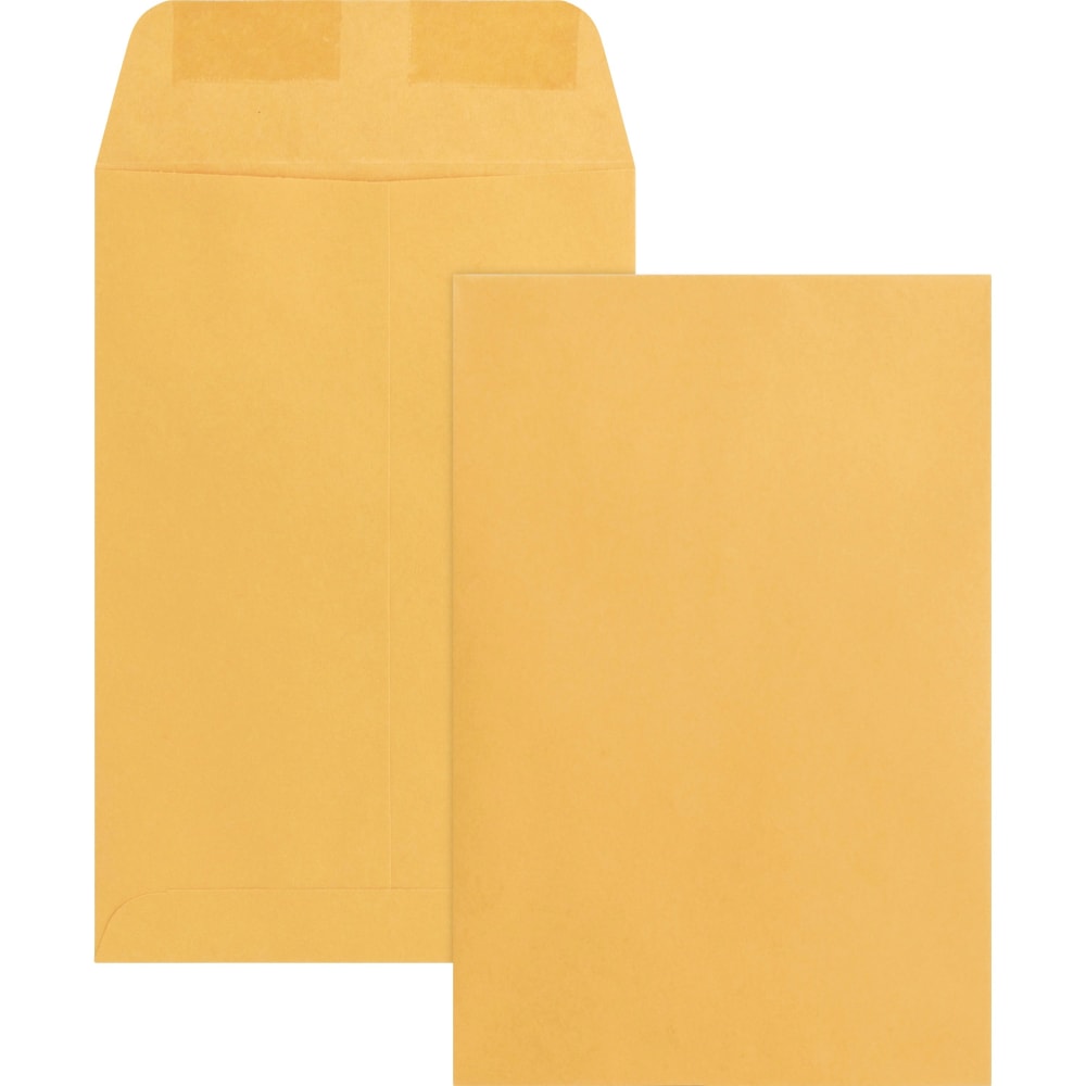 Business Source Durable Kraft Catalog Envelopes - Catalog - 6in Width x 9in Length - 24 lb - Gummed - Kraft - Kraft - 500 / Box MPN:42099