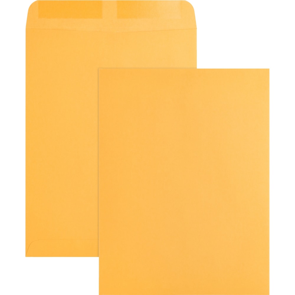 Business Source Kraft Gummed Catalog Envelopes - Catalog - #10 1/2 - 9in Width x 12in Length - 28 lb - Gummed - Kraft - Kraft - 250 / Box MPN:42100
